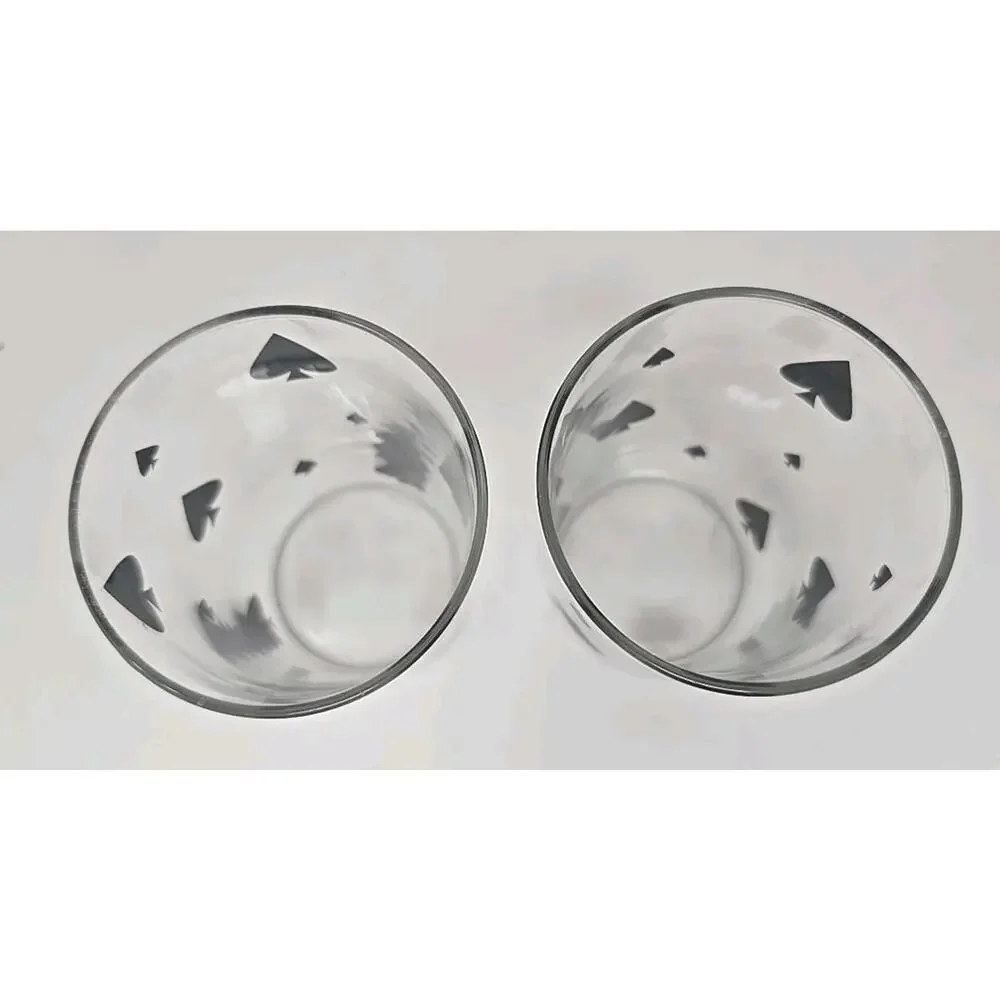 Vintage Juice Glasses‎ Lot of 8 Card Decanter with Glasses U186